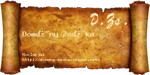 Domány Zsóka névjegykártya